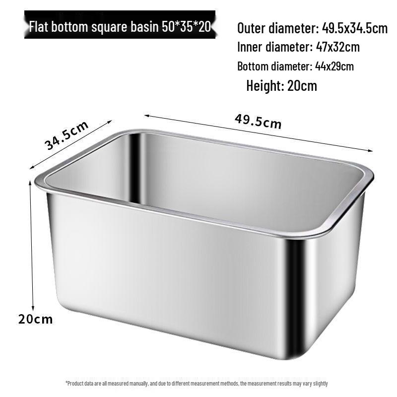 304 Stainless Steel Extra Large Deep Rectangular Self-Service Food Basin with Lid