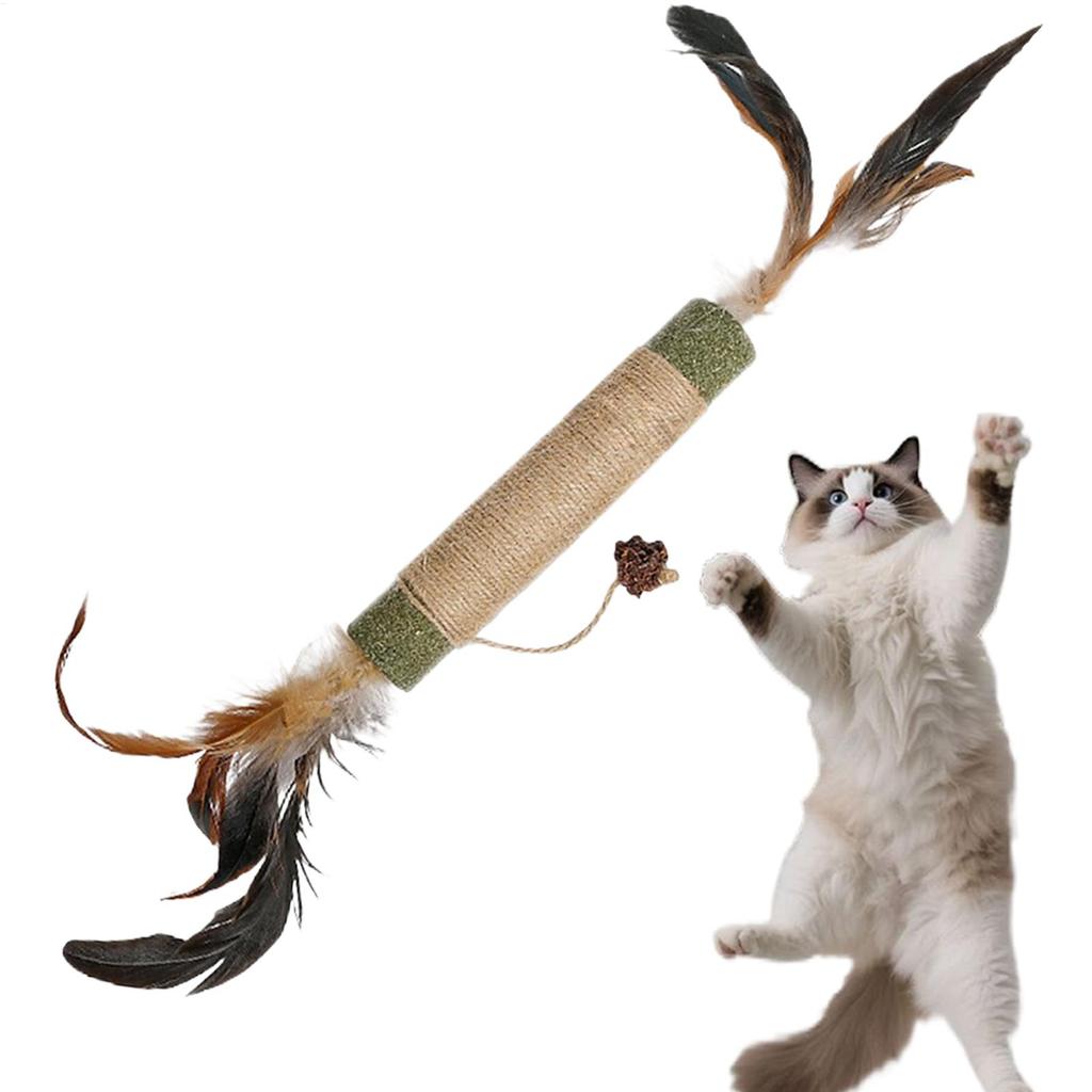 Kitten Teething Toys Sisal Interactive Biting Stick Cat Toys Catnip For Puppy Small Medium Large Breed Relaxing Playing
