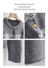 Women's Cashmere Retro Jacquard Cardigan: Loose Fit, Round Neck, Long Sleeve Sweater for Autumn/Winter.