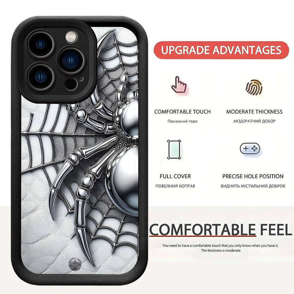 Silver Spider Black Case for iPhone 15/16/17 Pro Max