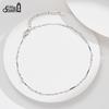 Effie Queen Dainty 1mm Thin Chain Anklet 925 Sterling Silver Textured Twist Design for Women Fashion Accessories Summer SA79