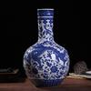33cm/Jingdezhen Ceramic Vase Chinese Blue and White Porcelain Antique Living Room Home Flower Arrangement Vase Home Decoration O