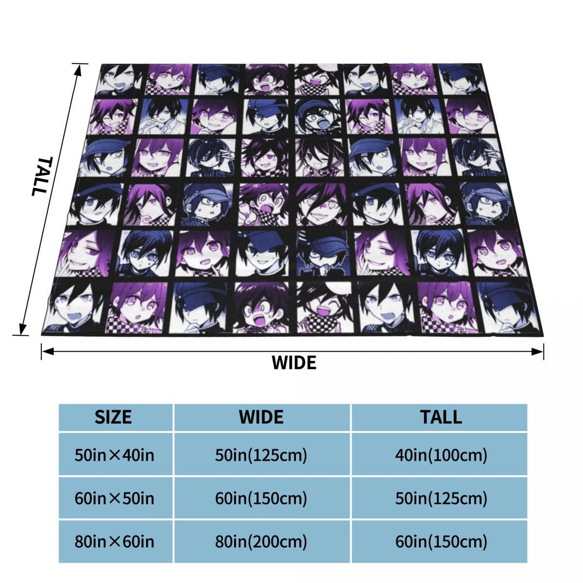 

Shuichi Saihara And Kokichi Fuzzy Blanket Manga danganronpa Novelty Throw Blanket for Sofa Bedding Lounge 125*100cm Quilt 30x40in