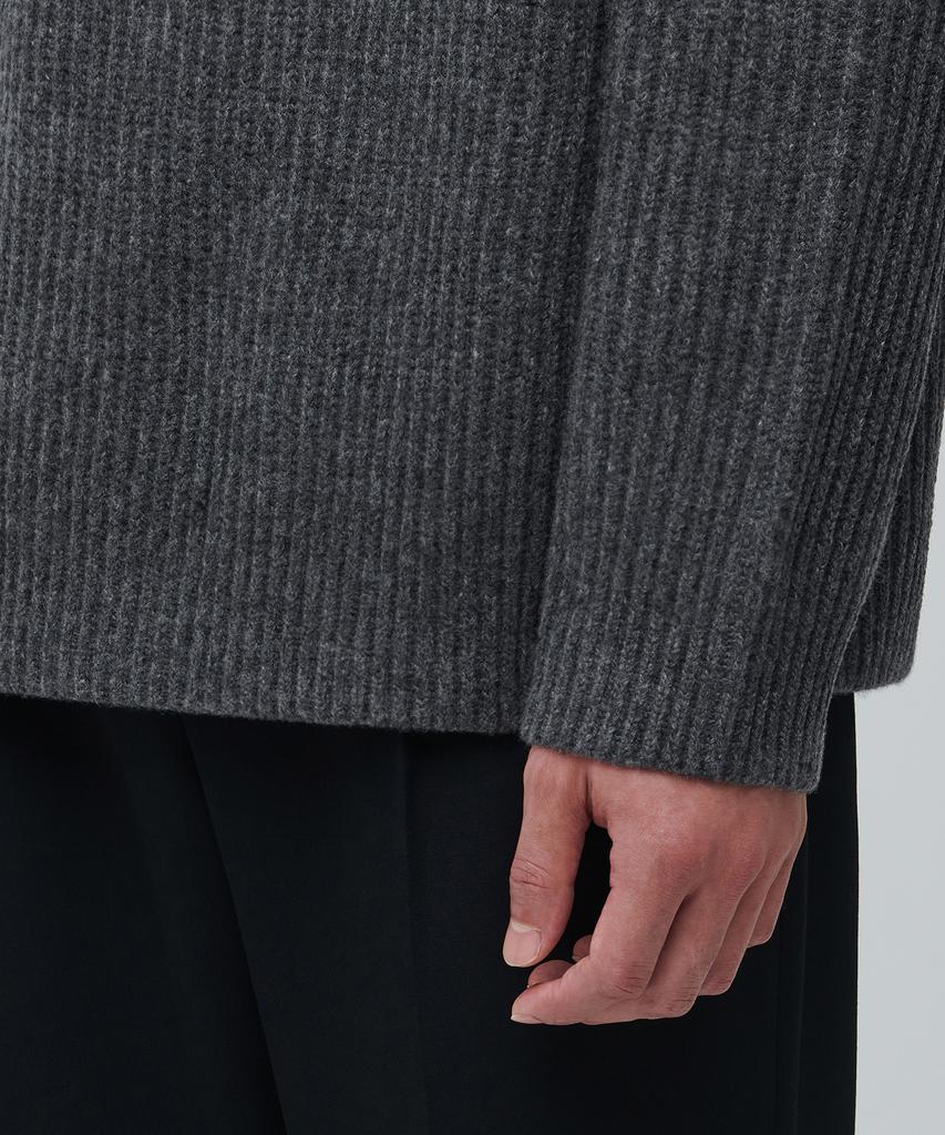 MUSINSA STANDARD Lambswool Ribbed Turtleneck Knit [Medium Grey]