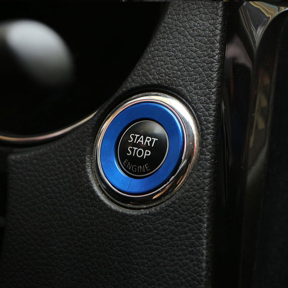 Car Ignition Start Button Cover Key Ring Key Hole Sticker Trim for Nissan X-trail Xtrail Rogue T32 Qashqai J11 Murano Teana