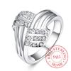 925 Sterling Silver Jewelry Vintage AAA+ Zircon Crystal Couple's Wedding Silver Rings for Women Men Fashion Anel De Prata Bijoux