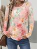 Vintage Floral 3D Print Women's Crew Neck Long Sleeve T-Shirts Comfortable Fashion Tops Tee Y2k Clothes Harajuku Female Clothing