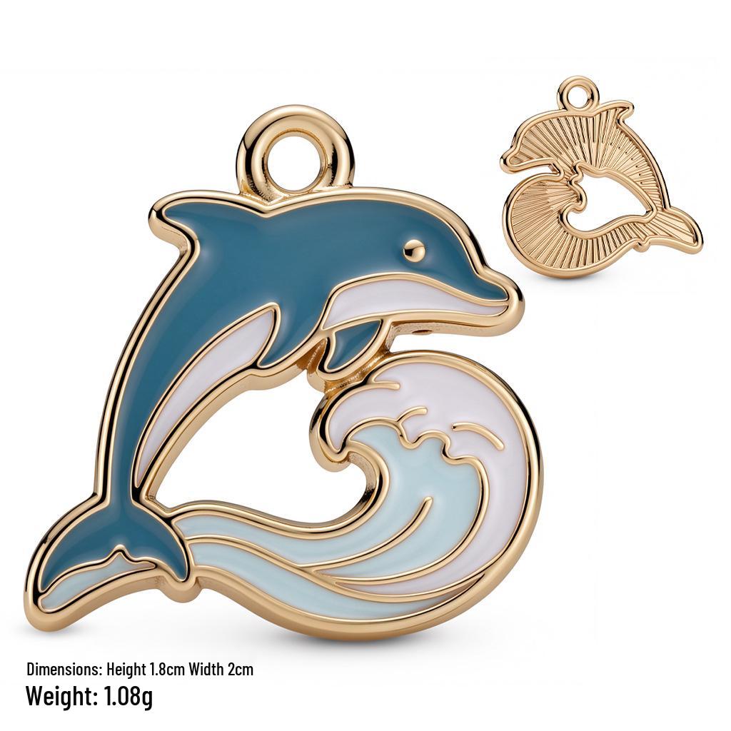 Colorful Alloy Ocean Charm Pendant for DIY Bracelets & Keychains