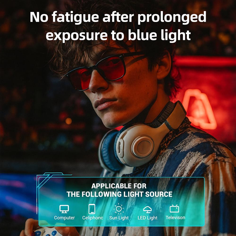 Anti Blue Light Glasses with Red Tinted Lenses Better Sleep Men Women Anti Eye Strain Protection for Computer Screens and Gaming