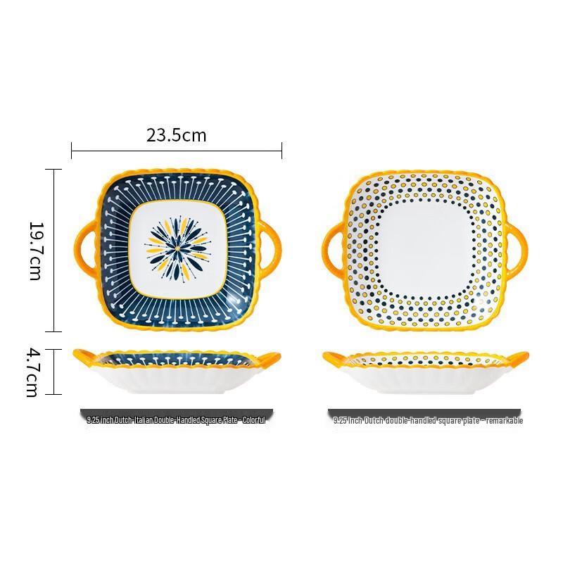 Nordic Ceramic 9.25-inch Square Dinner Plate