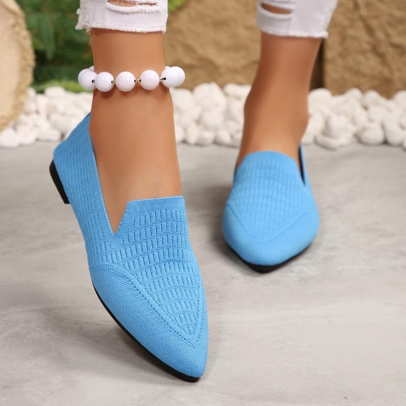 Spring and Autumn New Large Size Flat Bottom Pointed Fly Woven Single Shoes Casual One Pedal Doudou Shoes 43