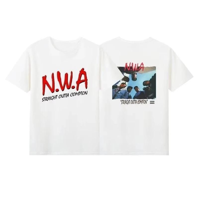Sommer Neu Nwa Rap Hip Hop Mode Bedrucktes Baumwoll T-Shirt mit Rundhalsausschnitt und kurzen Ärmeln Unisex und Damen T-Shirts Große Größe