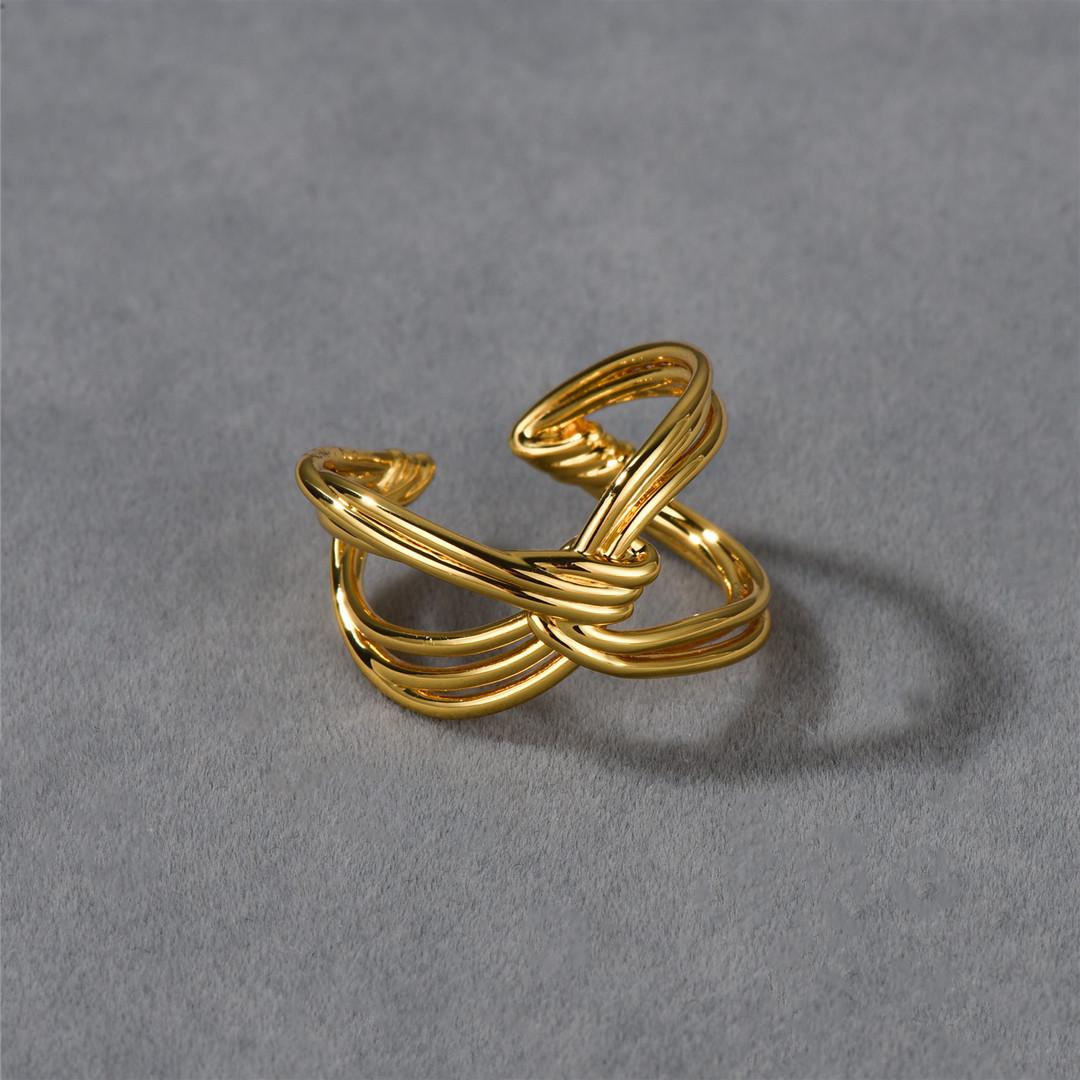 

Нишевый Модный Перекрещенные Линии Неправильный Плетеный Кабель Открытое Кольцо Стиль Ежедневное Необходимое Кольцо