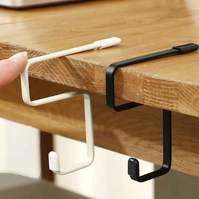 1PCS Student Backpack Hook Table Edge Punch-free Thickened Simple Single Hook Non-stick Artifact Portable Table Edge Hook