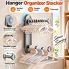 Suction Cup Hanger Organizer Stacker Telescopic Clothes Hanger Storage  Home Use