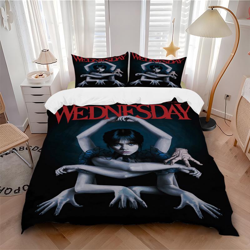 Wednesday Addams Dark Fantasy Print 3Pcs Bedding Setduvet Cover With 2 Bedropillowcase Home Birthday Gift