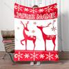 Custom Name Minimalist Christmas Deer Silhouette Blanket Personalized Red White Snowflake Blanket Soft Sofa Bed Cover Xmas Gift