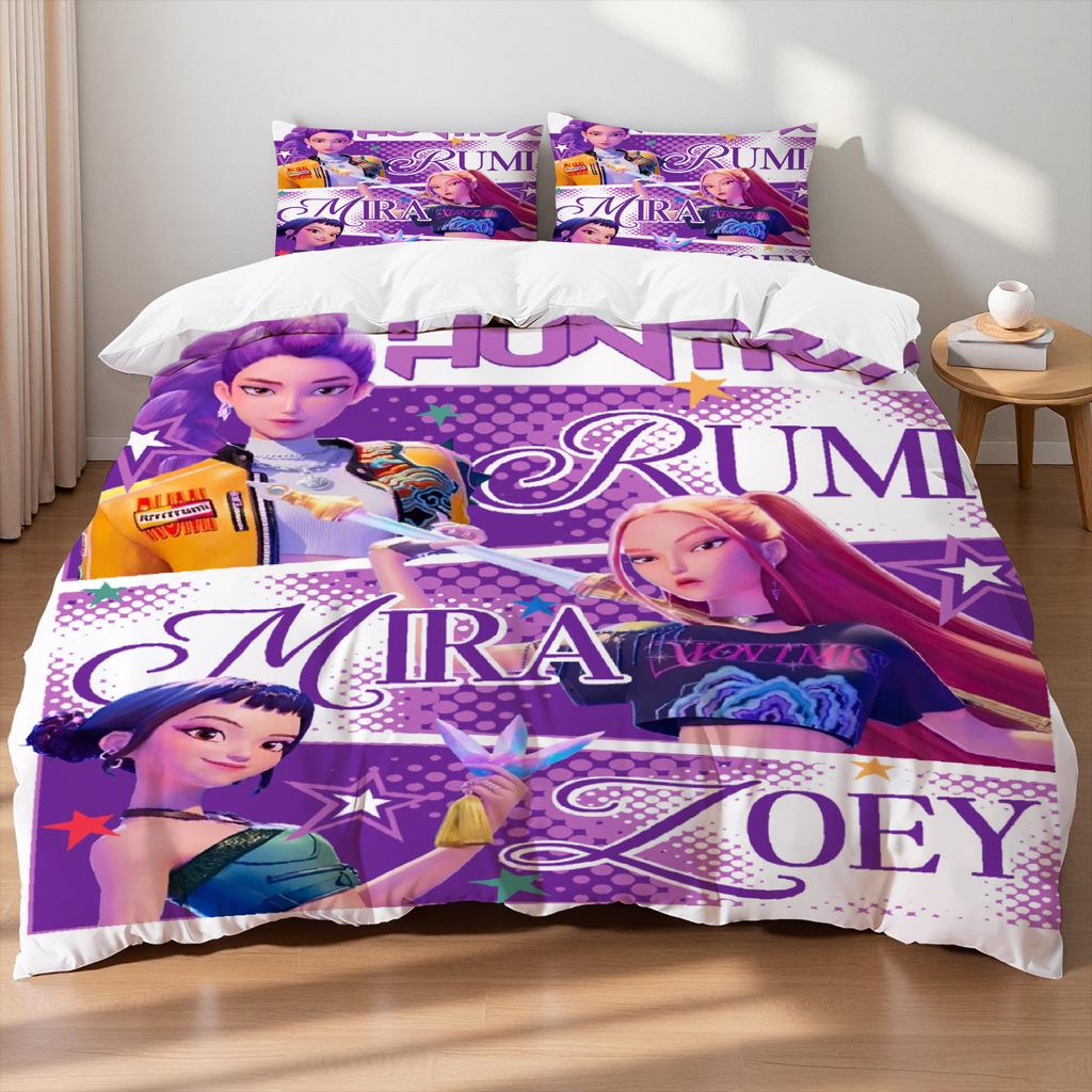 Zoey Demon Hunters K-pop Girls Boys Group Printed Coreless Duvet Cover Multi Size Bedroom Dormitory Holiday Bedding Decoration