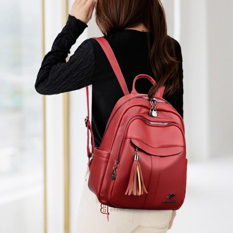 Backpack Women's New Trendy Korean Version Light Fashion Versatile Women's Bag Large Capacity Leisure Commuter Travel Backpack