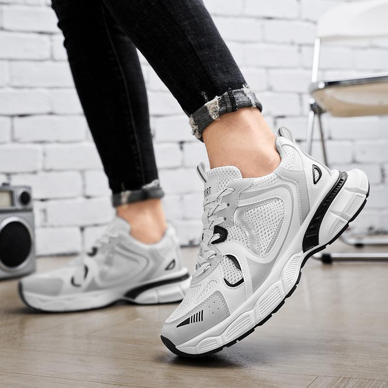 Summer Pop Daddy Shoes Men Thick Soles Classic Mesh Surface Breathable Casual Running Shoes Soft Soles Non-slip Sports Shoes