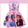 Gefrorene Elsa Cartoon Mädchenkleid Aus Baumwollmischgewebe Für Den Sommer