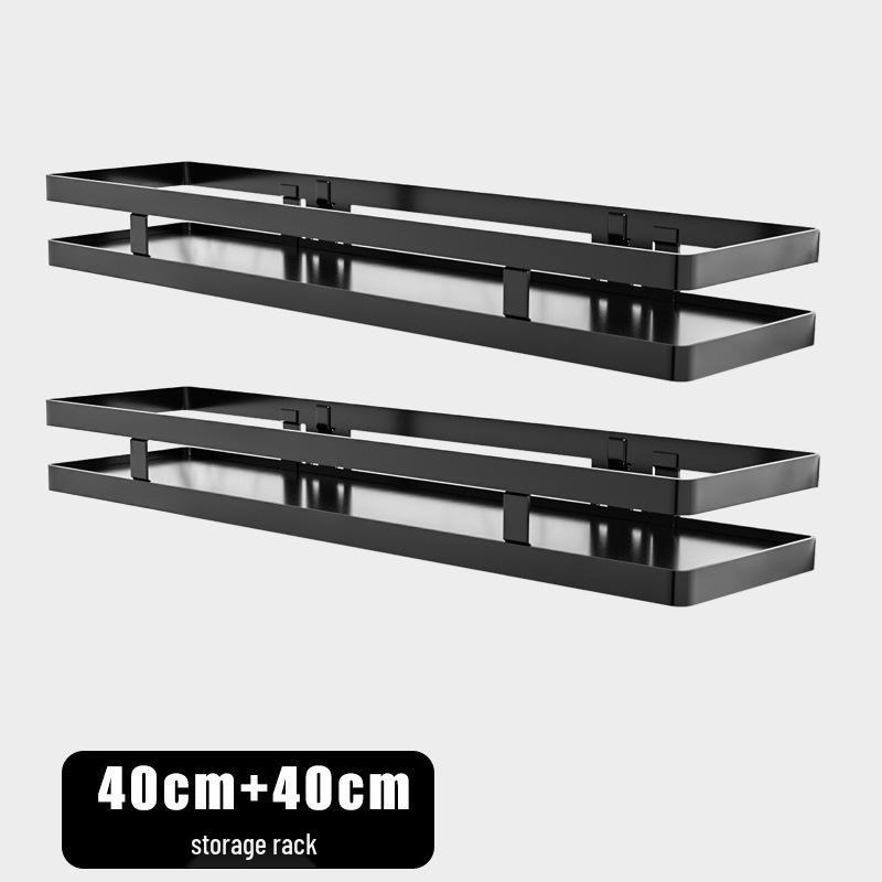 Metalowy stojak do przechowywania montowany na ścianie, odporny na rdzę: Bez wiercenia Półka kuchenna na przyprawy i łazienkowa