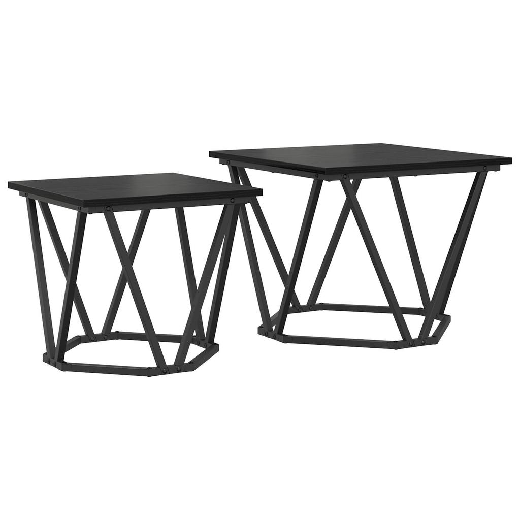 Wohnzimmer-Dekor 2-teiliges Couchtisch-Set, unregelmäßig geformter Beistelltisch, Set in 40 x 40 x 36 cm und 50 x 50 x 40 cm