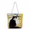 Flower Cat Print Thick Rope Single-shoulder Beach Bag 7262