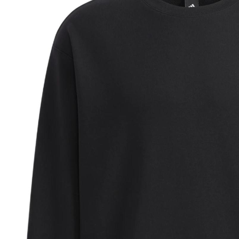 Adidas Solid Color Crew Neck Logo Print Long Sleeve Sweatshirt Unisex Tops Black H37067