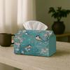 1pc Oriental Romantic Botanical Tissue Box - Bird Blossom Teal, Office, Parties, Car for Living Room, Kitchen, Events - Decorative Desk Decor, Home Or