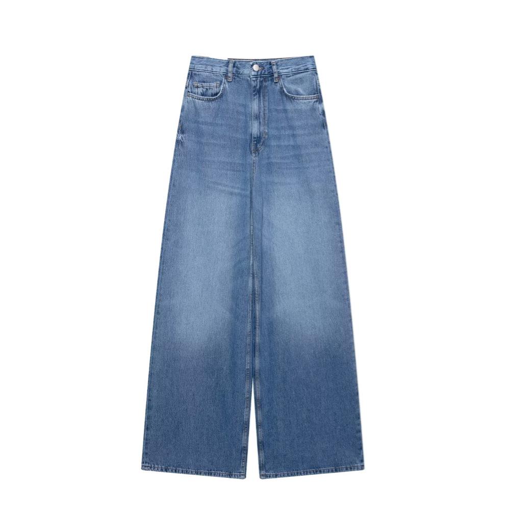

Spring/Summer 2025 Women s High-Waist Loose Denim Pants for Tall Figures XS