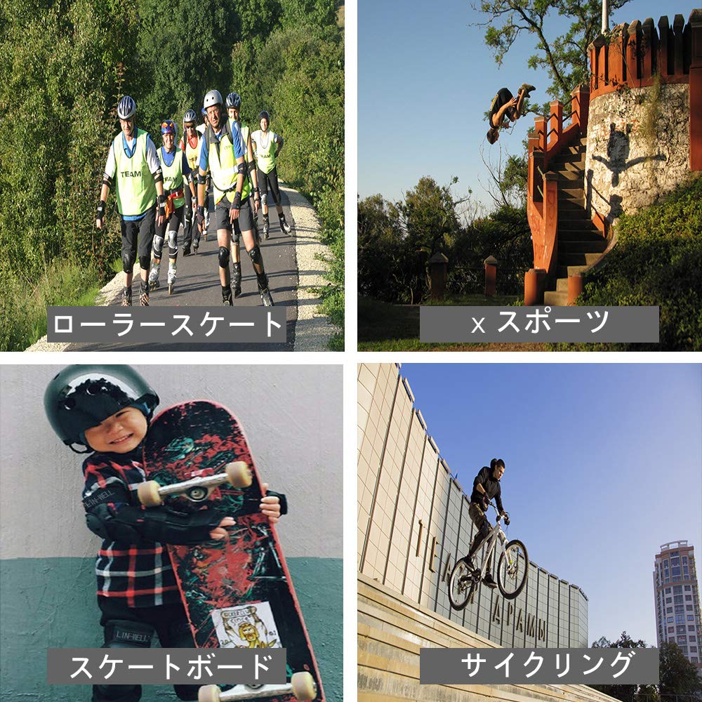 6-Piece Skateboard Protector Set: Wrist, Elbow, and Knee Guards for Kids and Adults, Includes Storage Bag (Medium Size: 150cm-175cm (Women's-Men's))