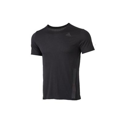 T-shirt da corsa riflettente premium a maniche corte da uomo top nero GL2008