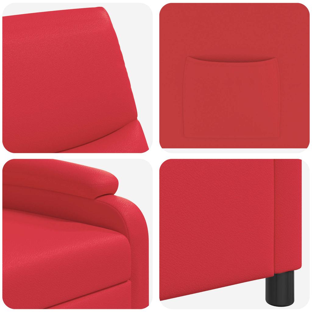 Recliner Chair Red Faux Leather