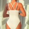 European & American Sexy Slimming Solid Color One-Piece Sling Bikini Swimsuit for Women