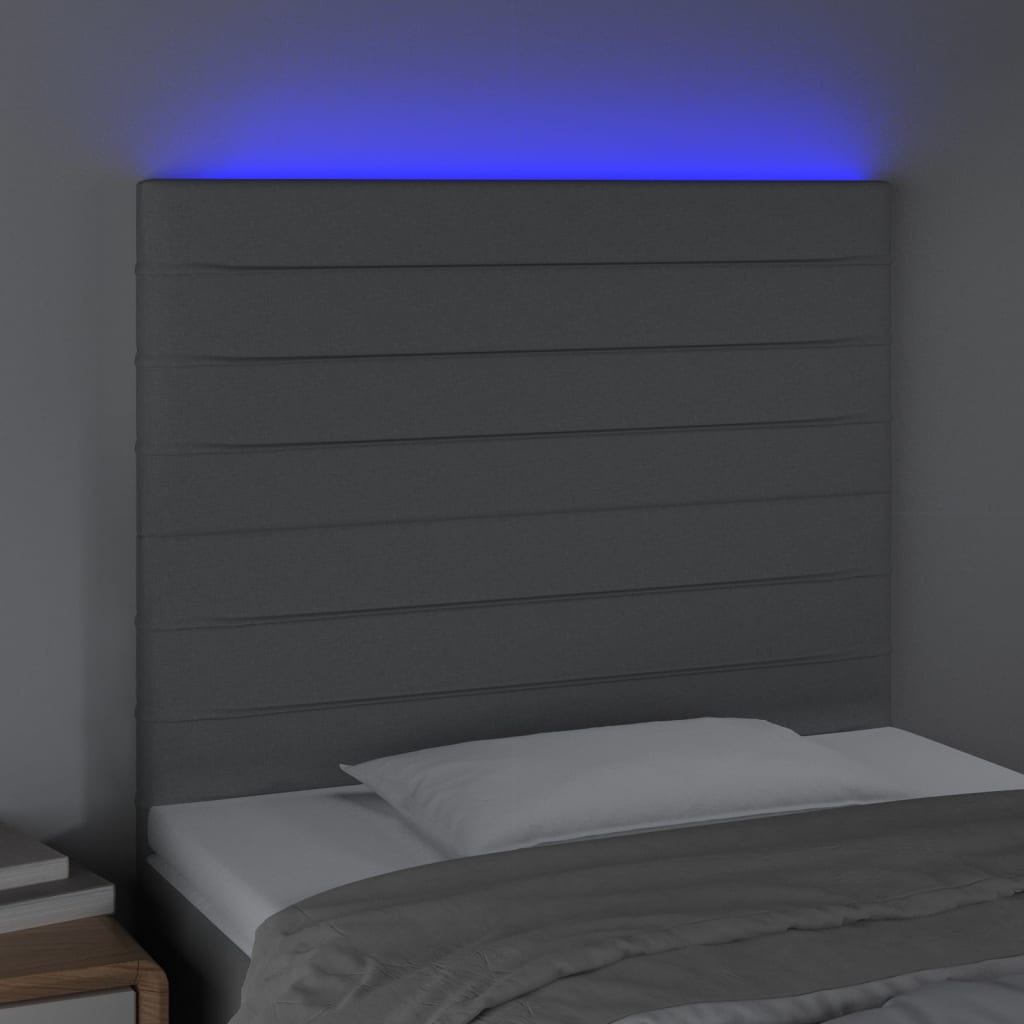 Vidaxl Zagłówek Do Łóżka Z Led, Jasnoszary, 90X5X118/128 Cm, Tkanina