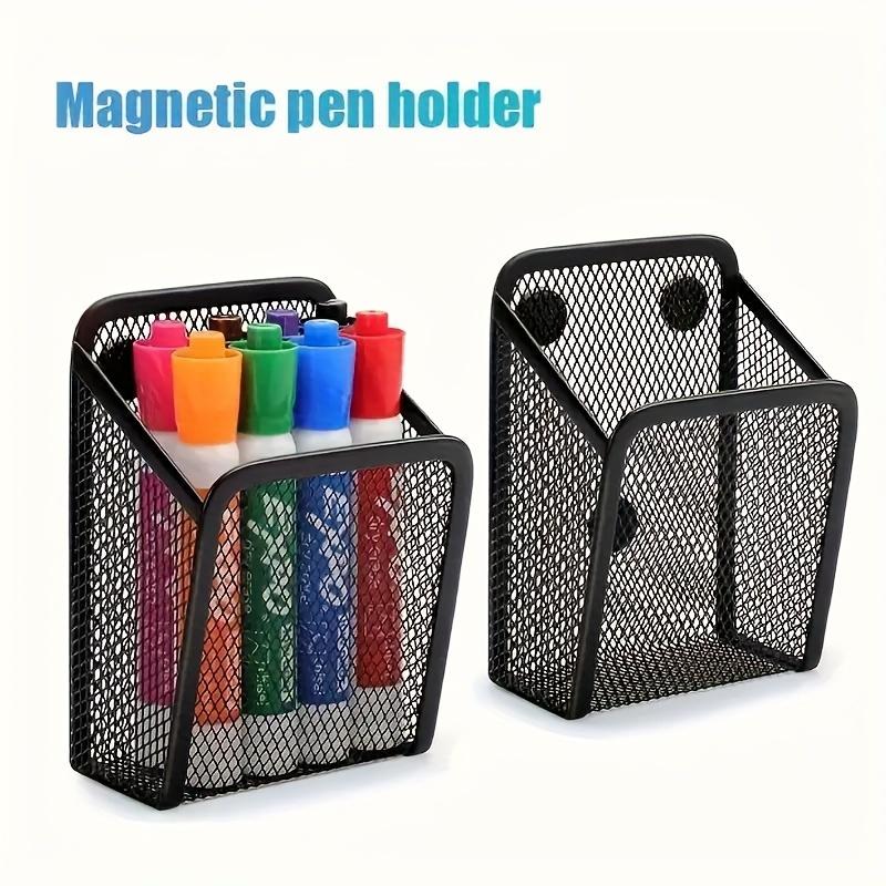 

Magnetic Storage Box Wrought Iron Magnetic Pen Holder Multi-compartment Storage Basket Refrigerator Magnetic Home Office Storage Box 1pc