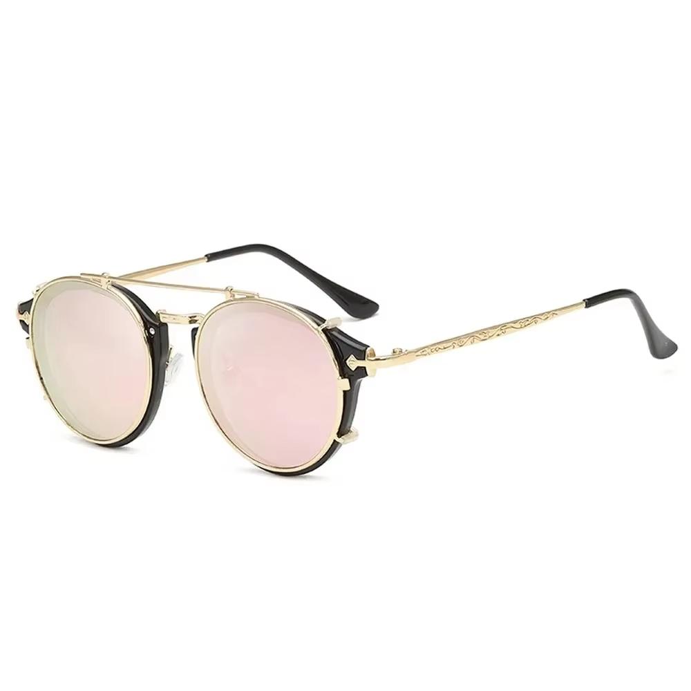 Vintage Round Sunglasses for Men and Women – Classic Gothic Style Steampunk Sun Glasses with UV400 Protection
