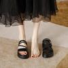 Fashion Thick-soled sandals for women 2025 new summer Roman fairy-style sandals versatile one-strap two-wear slippers for outdoor wear