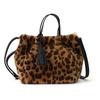 Cuco 2-Wege Eco-Fell-Tragetasche mit Quaste, A4-Format, 2553111044, Leopardenmuster (410)