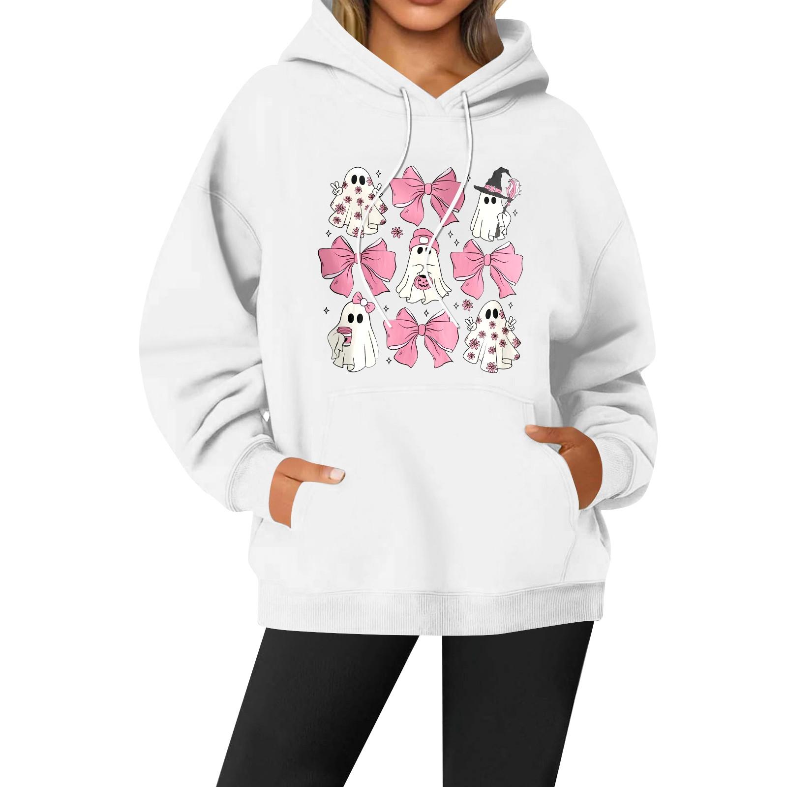 

Женская повседневная модная однотонная толстовка с капюшоном и принтом регби с длинными рукавами S белый