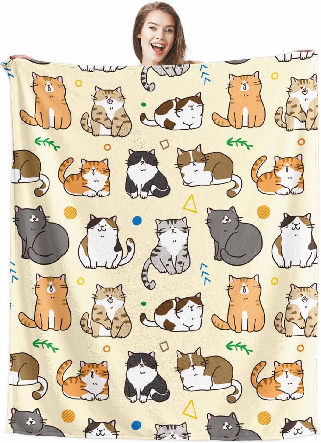 VIKAMA Cat Children s Blanket, Suitable For Girls And Boys, Soft Plush Flannel Animal Bed Blanket, Plush Cute Birthday Gift 75cmx90cm