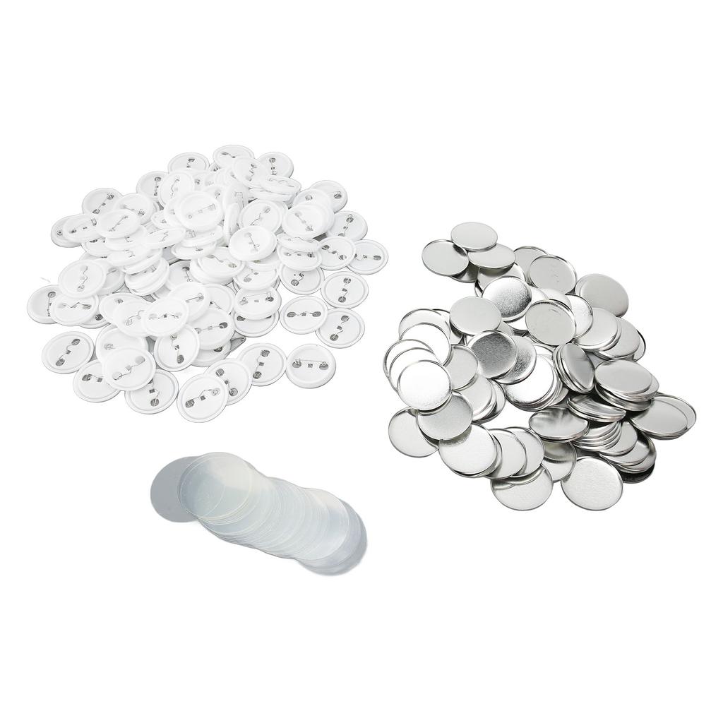 100 Set Pin Back Button Parts Tinplate Plastic Base Rustproof Widely Used Button Making Supplies for