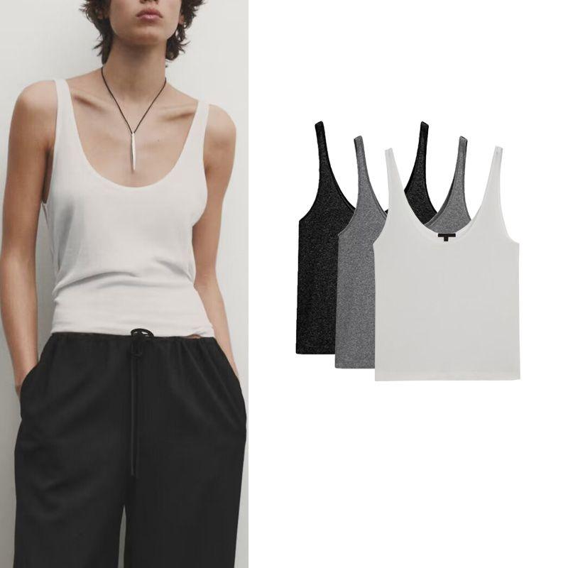 MD Spring New Women's Clothing Elegant Versatile Basic U-Collar Tank Top Sleeveless T-shirt Tops 6202755