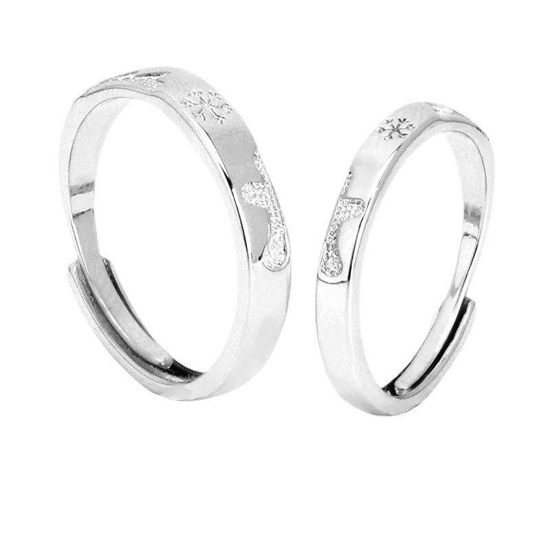 Gingerbread Couple Rings for Men & Women: Snowflake Design, Perfect New Year & Christmas Gift