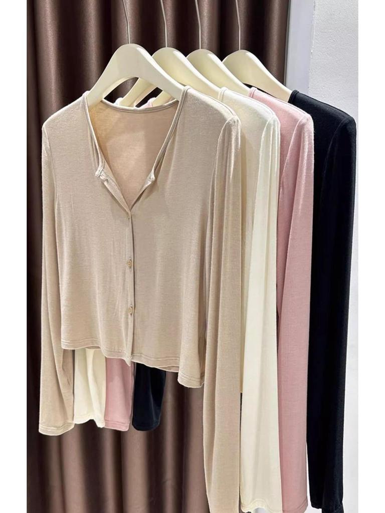 Ice Silk Modal Women's Sun Protection Cardigan – Summer Long Sleeve Shawl