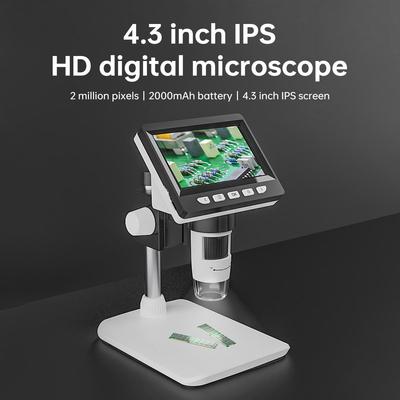 4.3" 1080P HD Digital Microscope, 1000x Magnification, Industrial Maintenance Desktop Model