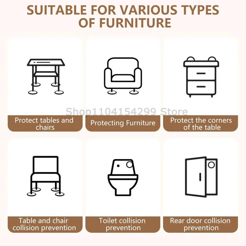 DIY Anti-slip Furniture Pads Mute Mats Bumper Damper Thick Non-Slip Pad Foot Cover Self Adhesive Table Chair Foot Protection Pad