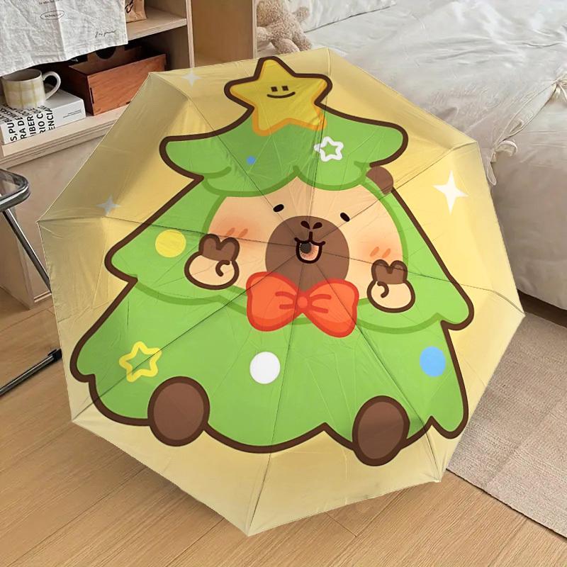 1PC Christmas tree bear Umbrella-8-Rib Reinforced, Automatic Open, Lightweight & Durable, Cute Fashion Accessory for Outdoor-T344