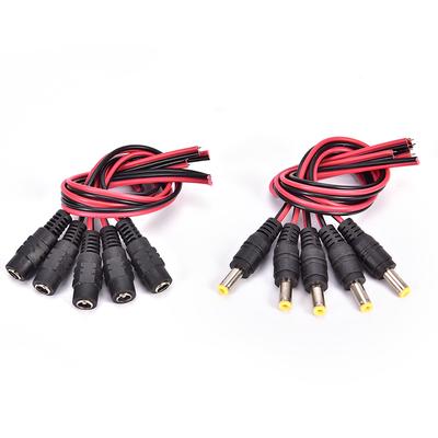 5Pcs 5.5X2.1Mm Maledc Power Socket Jack Plug Connector Cable 12V